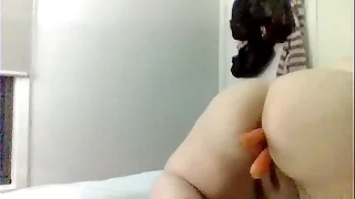 Bbw has anal and pussy joke with friends