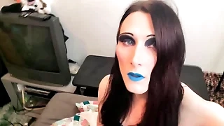 Cute emaciate with an increment of chubby trans girls masturbate
