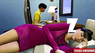 Japanese step-son fucks asian stepmom  check up on watching porn masturbating next to her-Family Sex Taboo - Adult Movies